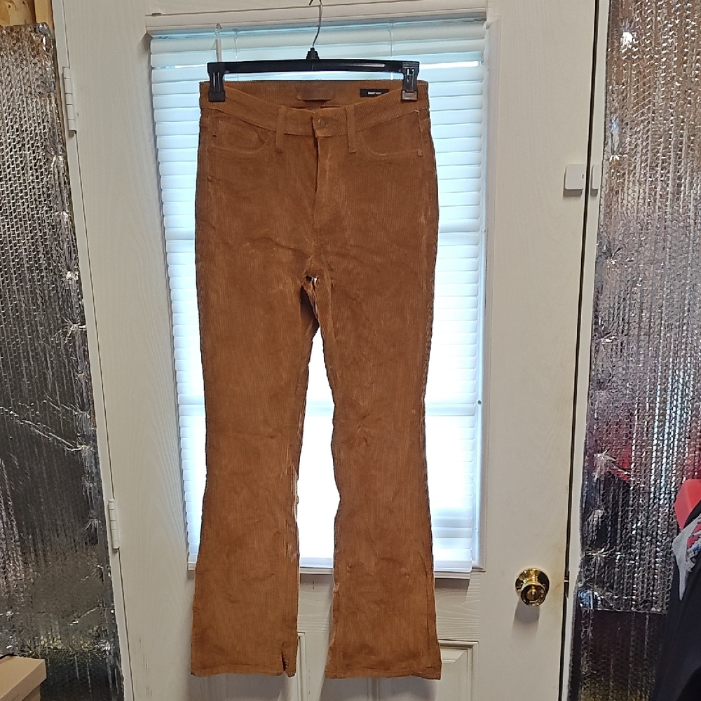 Suede-Look Flared Pants in Camel Brown